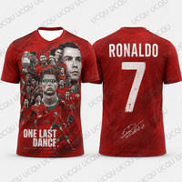 Ronaldo 7 One Last Dance Football Jersey Red Graphic Soccer Shirt 3D Print Fan Top Men Women Summer Sportswear KIt