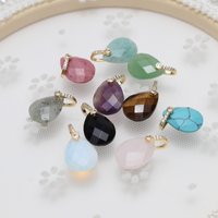 Diamond Pendant Natural Stone Amethyst/Agates Faceted Pendant For Jewelry Making DIY Necklace Earrings Accessory