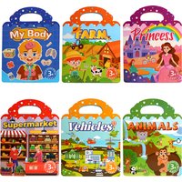 1 Book Jelly Sticker Book Quiet Book DIY Fun for Children's Scene Stickers Repeatedly Paste Puzzle Sticker Book