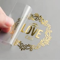 100PCS Custom Stickers Logo Metal Gold Silver 3D Personalized Transfer Sticker Wedding Label Customized UV Company Brand Sticker