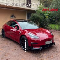 3Pcs Carbon Look Auto Frontschürze Lippe Kinn Diffusor Körper Kit Für Tesla Modell 3/Y 2017-2024 spoiler Deflektor Tuning Zubehör