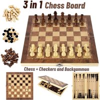 3 In 1 Board Party Table Games Dice Chess Backgammon Board Entertainment Travel Games Checkers Chess