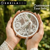 Sheilabox Custom Wedding Ring Holder Personalized Name Date Luxury White Romantic Embroidered Lace Bow Flower Pearl Ring Holder