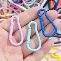 5pcs Colored Metal Long Keychain Clip Hooks Openable Carabiner DIY Bags Handbags Cell Phone Chains Key Chains Accessories