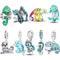 Orstarry S925 Sterling Silver Charm Chameleon Bead Pendant For Bracelet DIY Jewelry Making Best Wishes For Women Birthday Gift