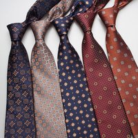 Luxury 8CM Mens Tie Necktie Polka Dot Plaid Ties For Man Groom Groomsman Jacquard Woven Ascot Formal Business Party Accessories