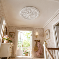 Miniature Circular Ceiling Flower Plate Model, Doll House Ceiling Decoration Accessory, Collection Item for Miniature Enthusiast