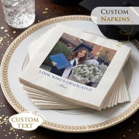 Personalized Grad Party Napkins 3 ply Custom Graduation Napkins Table Decor Disposable Paper Napkins For School College Grads