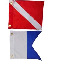 Dive Boat Flag (Alpha Flag) & Diver Down Flag (Scuba Flag) International Diving Underwater Sign