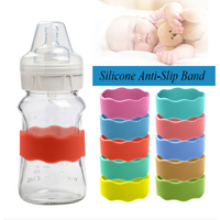 2-Pack Silicone Bottle Bands Personalized Labels Anti-Slip Baby Bottles Sippy Cups Back to School Labels