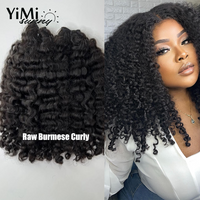 3C Burmese Curly Human Hair Bundles Extension Afro Deep Wave Mongolian Virgin Hair Weft Extension Deals Make Full Head Yimisunny