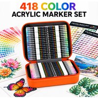 418Colors Acrylic Markers Artistic Illustration Design Creation Crafts Decoration Professional Brush Easy Carry Art DIY Supplies