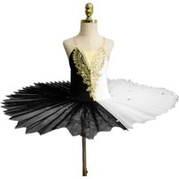 Children's Ballet Tutu Skirt Swan Lake Costumes Black and White Sling Dance Tutu Skirt Stage Clothes For Girls
