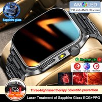 2026New Health managed Smart Watch Sapphire Health measure Blood oxygen Pressure Uric Acid Call ECG+PPG 650nm Laser Smartwatch
