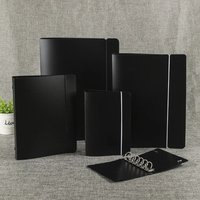 A4B5A5A6A7 6-hole Black PP Matte Strap Binder, Plastic Folder
