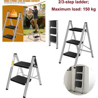2Step Folding Ladder Non-slip–Household Step Stool with Anti-Slip Pads,Foldable Kitchen Stool for Adults,Heavy Duty Ladder Stool