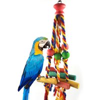 Random Colors Bird Accessories Wood Chewing Toy Birds Rope Parrot Toys Cage Resistant Small Large Bird Toy Parrots Training