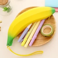 Fashion Cute Silicone Banana Coin Purses Pencil Case Bag Mini Wallets & Key Rings Storage Sweet Clutch