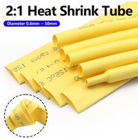 2/5M Yellow 2:1 Heat Shrink Tube Diameter 0.6mm ~ 50mm Wire Repair Protector Polyolefin Insulated Shrinkable Cable SleeveTubing