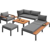PINGGO Modular Outdoor Sofa Set with Free Combination, Aluminium Frame, Breathable Cushions, for Patio, Garden & Backyard