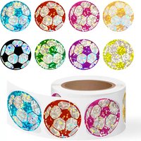 50-500PCS Laser FootballRoll Stickers Fashionable Cool Handsome Personalized Circular Decoration Laptop Scrapbook