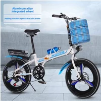 AliExpress NONE Stylish Folding Bicycle 20/22inch Variable Speed Shock Absorption Disc Brake Can Be Used By Adults Ultra-light Children