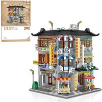 2763Pcs Commercial Corner Building Hong Kong Street View Model Adults MOC Modular Building Blocks Set Construction Toy Kid Gifts