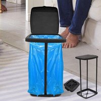 Foldable Trash Bag Holder with Lid Outdoor Leaves Rubbish Bag Stand garbage bag auxiliary rack bracket Retractable trash can