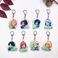 1/8Pcs Anime Figures Attack on Titan Car Keychain Accessories Acrylic Cute Charms Pendant For Bag Key Holder Backpack Decoration