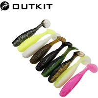 OUTKIT 10Pcs/lot Silicone Lures Fishing Soft Bait Worm Fishing Lures Wobblers Carp T Tails Fishing goods Lures for fishing
