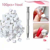 100Pcs Nail Art Sponge with 1 Grab Pen Set Manicure DIY Creative Nail Sponge Gripper Tool Sponge Gradient Nail Art Tools