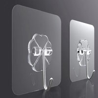 Perforation-free and Traceless Hooks Wall Transparent Adhesive Hooks Strong Load-bearing Bathroom and Kitchen Adhesive Hooks