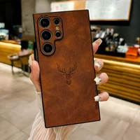 Luxury Leather Case for Samsung Galaxy S25 S24 S23 S22 S21 Plus FE Ultra Note 20 A54 A53 A23 A34 A13 Deer All-round Camera Cover