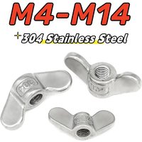 1-5pcs 304 Stainless Steel Butterfly Nut Hand Screwed Yuanbao Screw Cap Butterfly Crook Nut M4 M5 M6 M8 M10 M12 M14 Fasteners