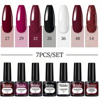 Visuatia Gel Nail Polish, with 7 color options available, featuring popular shades such as wine red, rose red, classic black and