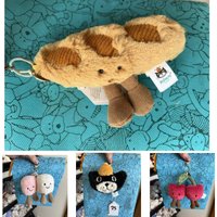 plush cotton cat candy two-color lovely soft two-color keychain croissant plush keychain Cherry plush keychain plush image 4