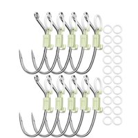 10pcs Live Shrimp Hook Luminous Bait Holder Set rbon Steel Fishing Hooks Barbed Baitholder Heavy Duty Metal Barbed Fishhook