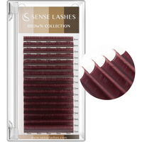 SENSE LASHES Cils individuels colorés 0.03/0.05/0.07 Mix 8-15mm Cils marron mats Faux Cils Extensiones De Pestañas