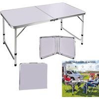 Outdoor Camping Table Garden Available Folding Table 90CM Height Adjustable Easy to Carry with Handle for Picnic/Camping/Meals