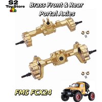 FMS Heavy Weight Brass Front And Rear Portal Axle For 1/24 Scale Fcx24 Fcx18 Rc Crawler Car Upgrade Replacement Parts In Stock