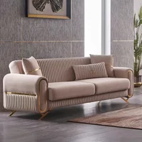 -Hot Selling Modern Living Room Sofa Set Stainless Steel Button Tufted Villa Home Office Sofa Hotel Living Room Furniture