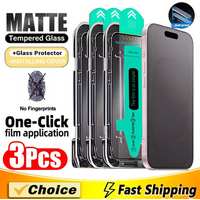 3Pcs Oleophobic Coating Dust Free Easy Installation Matte Screen Protector For iPhone 16 14 13 12 11 15 17 Pro Max XS X XR Glass