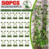 10-50Pcs Plant Climbing Wall Fixture Clips Rattan Vine Fixer Self-Adhesive Hook Invisible Garden Binding Clip Wall Sticky Clip