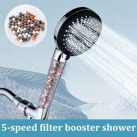 5-speed Shower Head Water Adjustment Filter High Pressure Negative Ion Hard Water Softening Shower Head Set