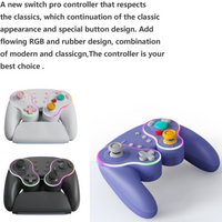 Wireless Charging Retro Gamepad Six-Axis Back Key Programmable Dazzling Lights for Switch1 2 NS PRO Android PC Gaming Controller