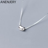 ANENJERY Silver Color Pea Bead Silver Clavicle Chain Necklace For Women Girls Party Jewelry Gifts Wholesale S-N598