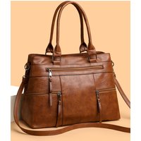 2026 New Fashion Versatile Soft Leather Large Capacity Tote Women's Single Shoulder Slant Cross Bag High-End Feeling De...