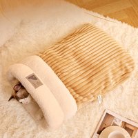 Cozy Burrow Bed: Thermal Winter Cat Sleeping Bag Cave with Enclosed Design - Snuggle Sanctuary for Anxious Cats & Small Dogs