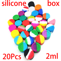 20PCS Silicone Container 2ML Non Stick Storage Box Color Mixing Tank Oil Wax Concentrate Box