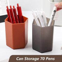Creative Hexagonal Design Pen Holder Large Capacity Pen Container Simple Desk Organizer Pencil Storage Box Stationery Pen Barrel